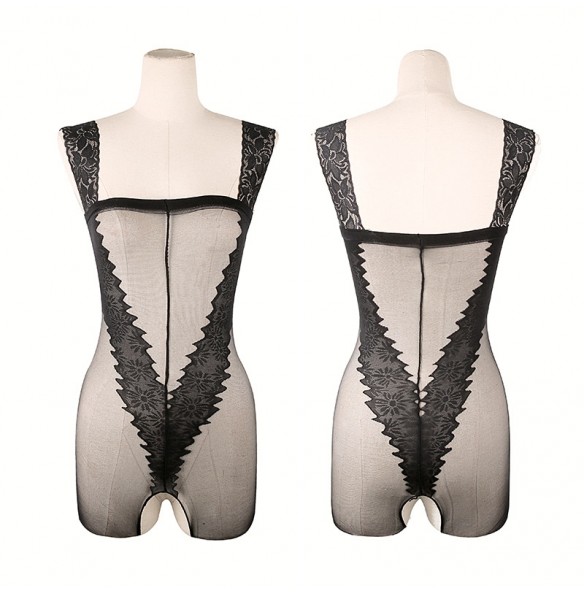 FEE ET MOI Sexy Seethrough Opened Body Stockings (Black)
